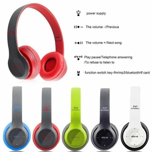 P47 Wireless Bluetooth Foldable Headset With Microphone FOR