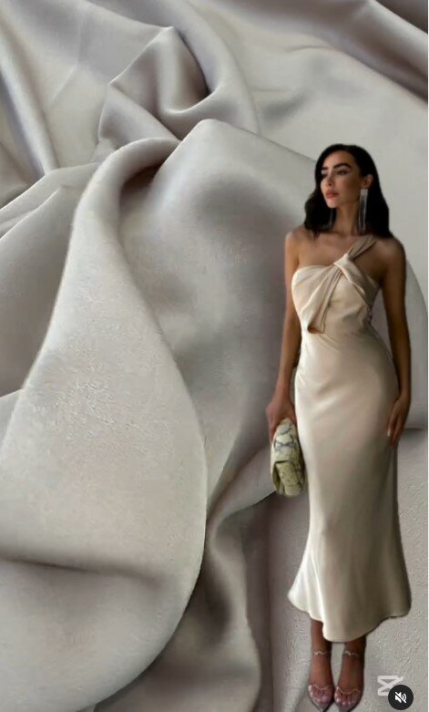 Красивая ткань с двусторонней основой Eva креп