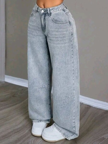 Jean large taille haute