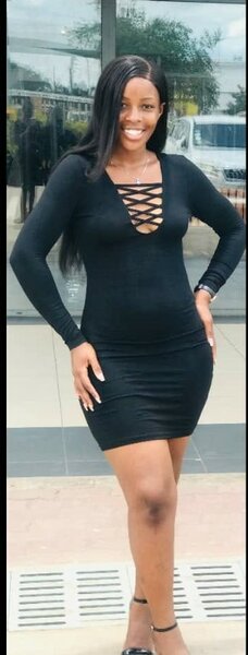 Black stretch dress, lacing on the chest