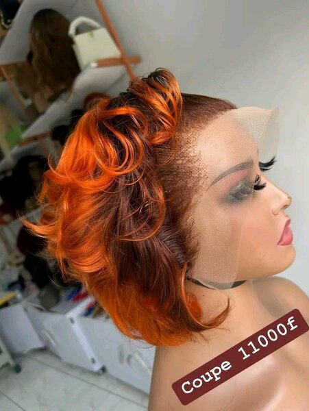 Perruque Coupe Courte Orange