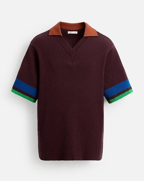 Polo en maille rétro homme multicolore