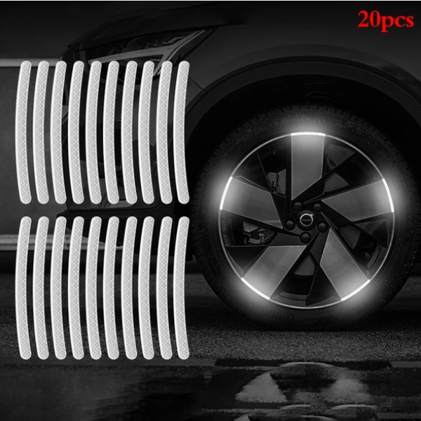 20 Pcs Car Wheel Hub Reflective Sticker Tire Rim Reflective