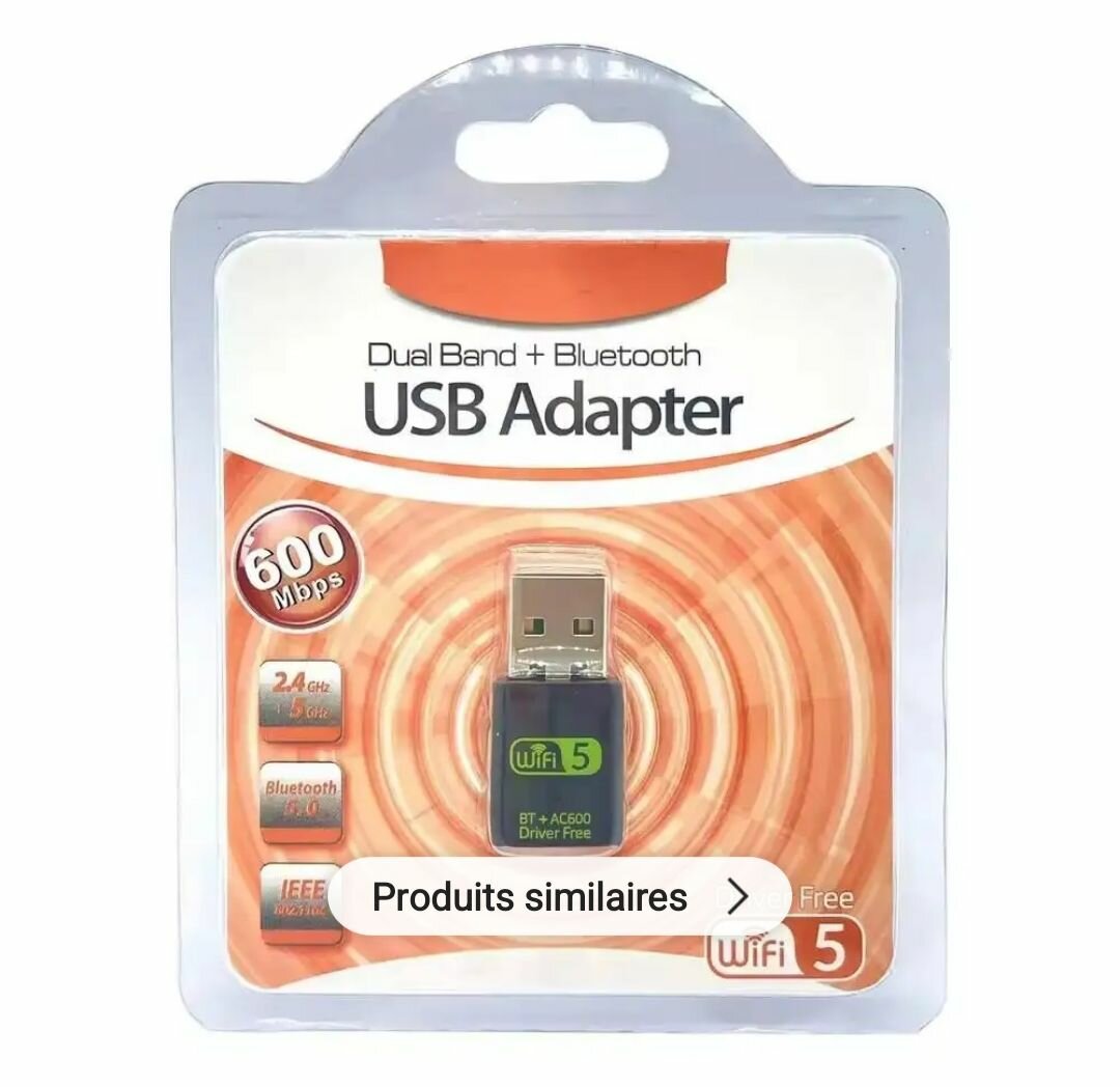 Adaptateur USB Bluetooth WiFi 600M