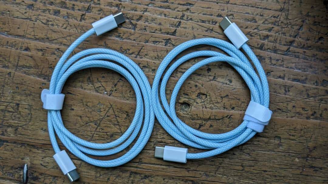 Type C to C fast charging cables