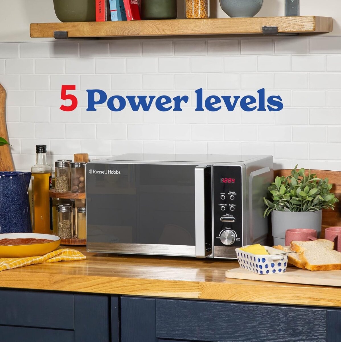 Russell Hobbs Silver Digital Compact Microwave