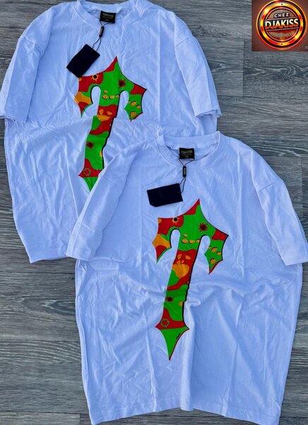 T-shirt blanc motif coloré
