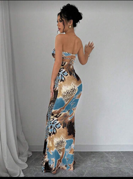 Robe Longue Imprimée Chic