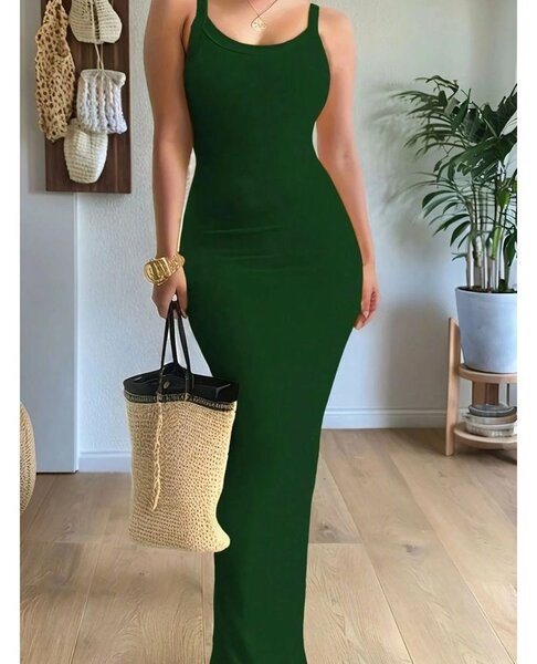 Robe longue verte élégante