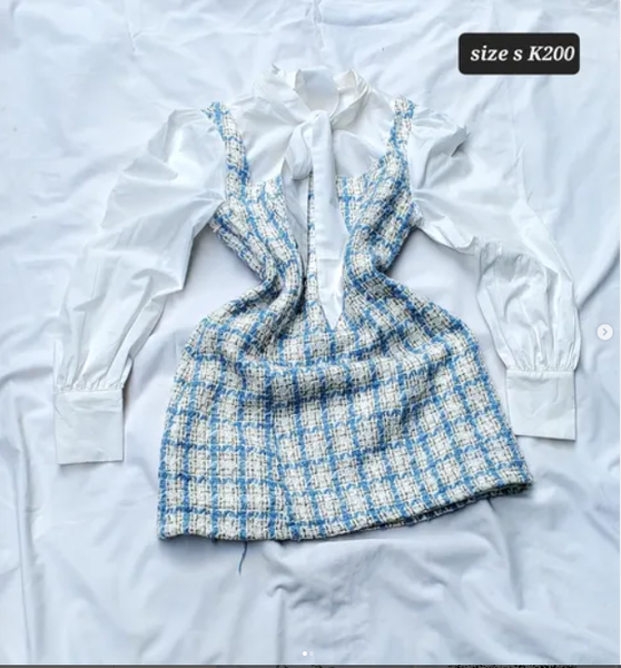 blue checkered sarafan