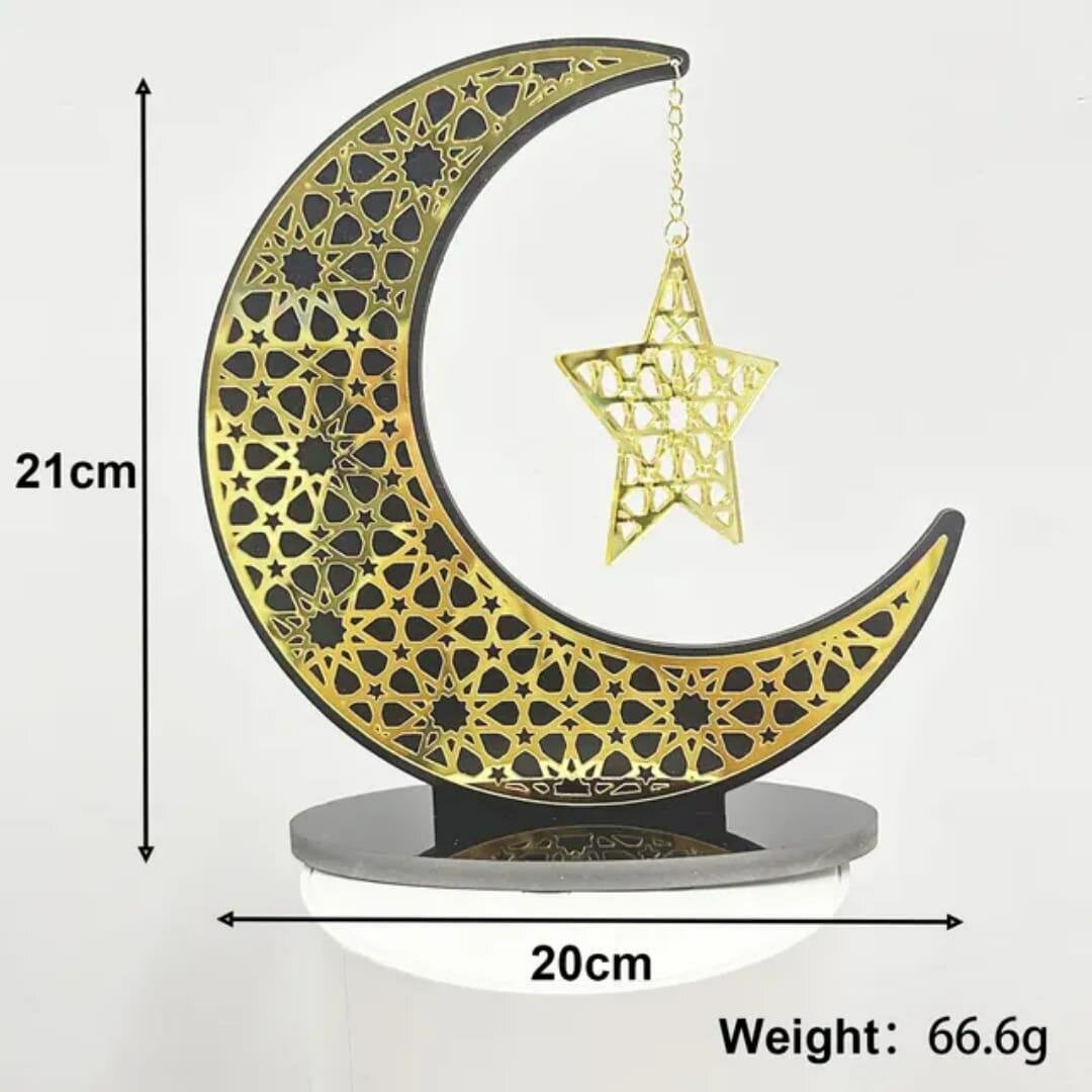 Décoration Lune et Étoile doré