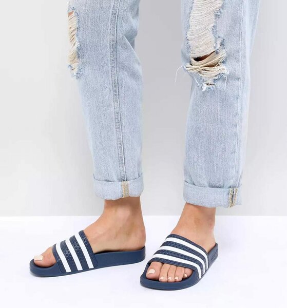 Claquettes confort bleu-blanc