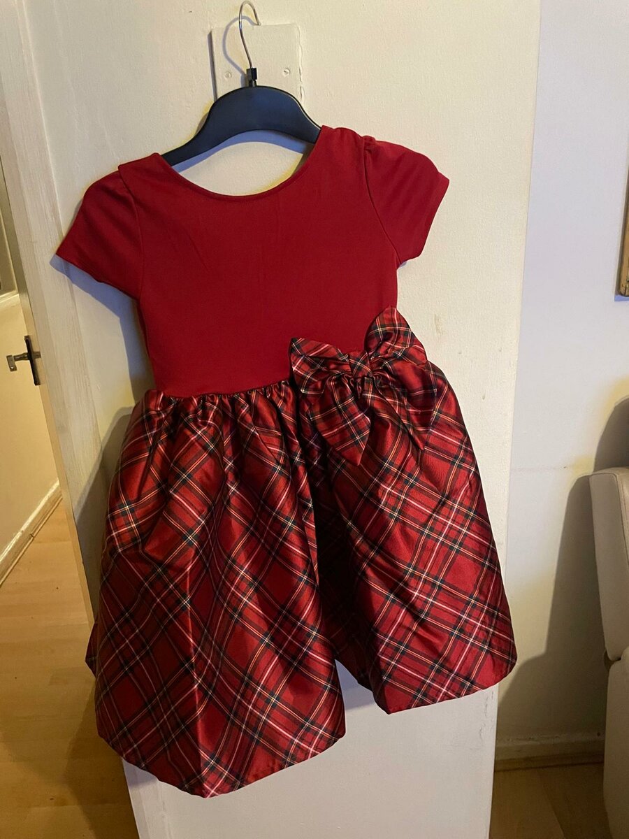 Girls' Red Plaid Dress
