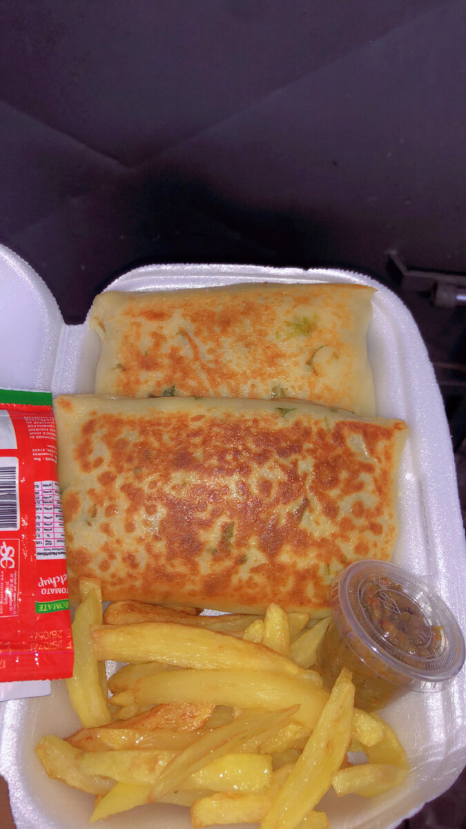 Wraps a la viande avec frites