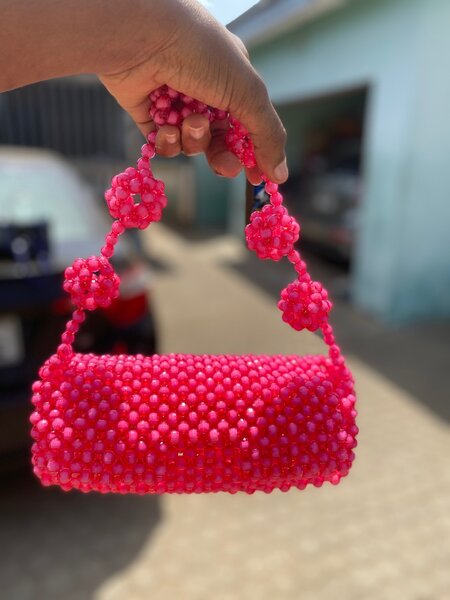 Barbie pink log bag