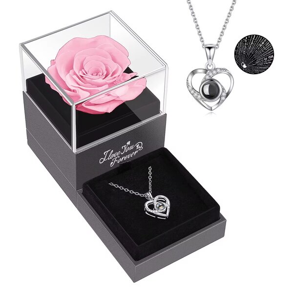 Collier Coffret Cadeau Rose