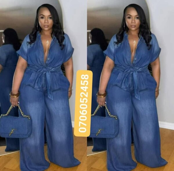 Combinaison en jean élégante femme