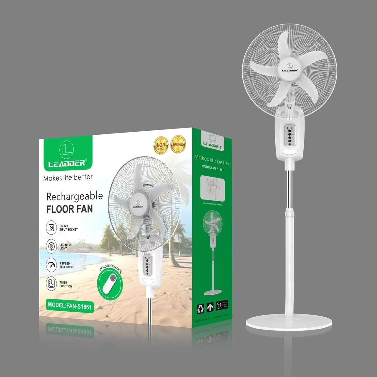 Ventilateur de Sol Rechargeable