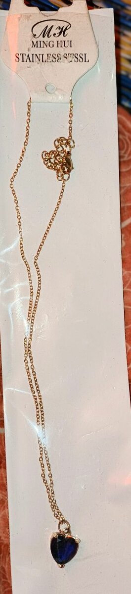 Collier Cœur Bleu Inox