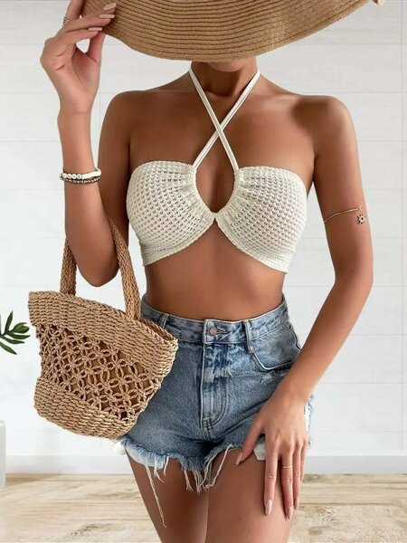 Top Croisé crocheté