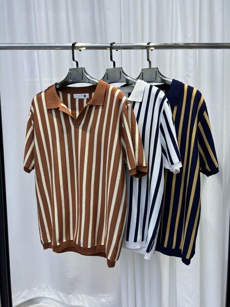Polo en maille rayé élégant