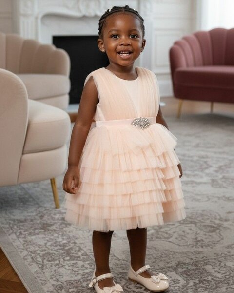 Robe Tutu Enfant Pêche Élégante