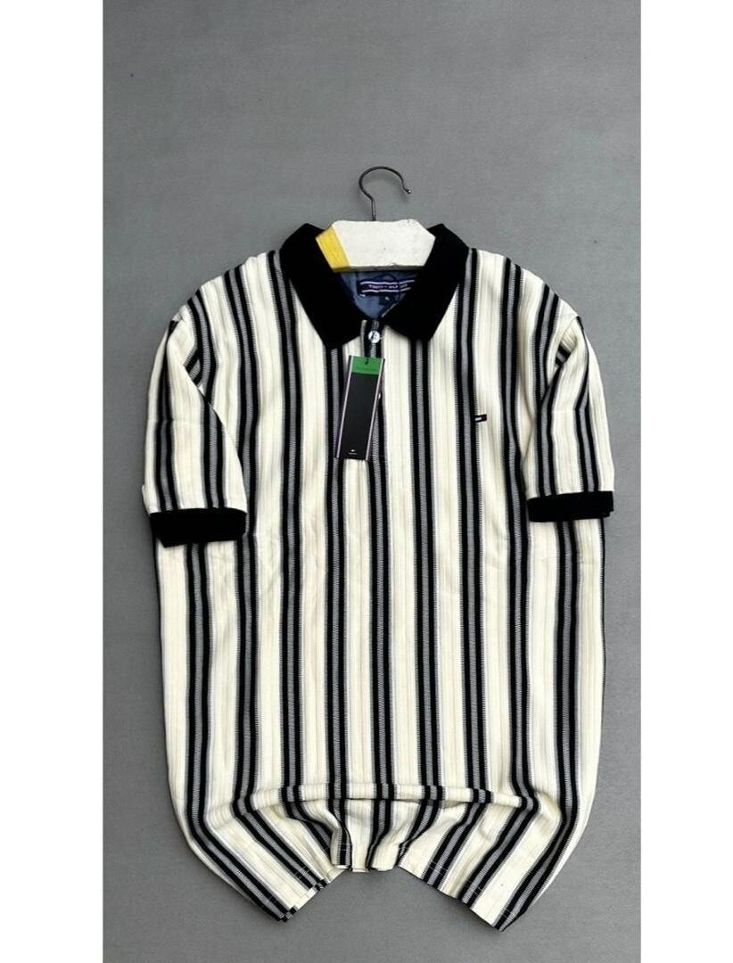 Polo rayé élégant homme