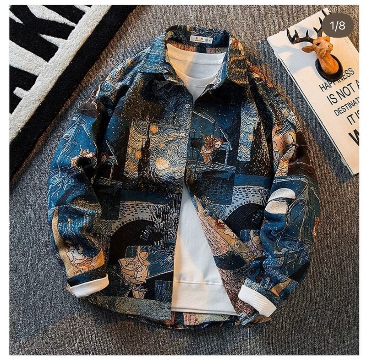 Принтовая рубашка Ван гог ночь