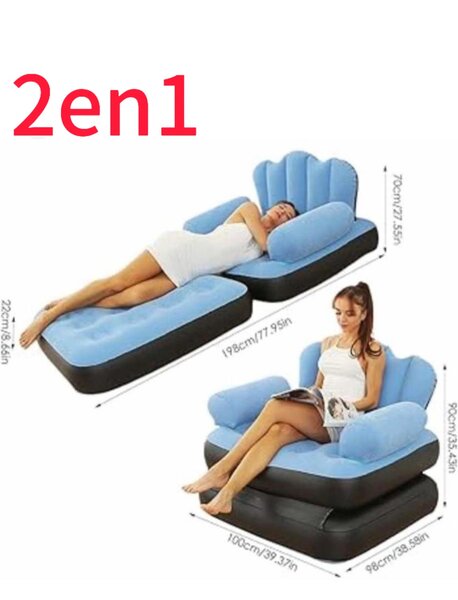 Fauteuil-lit gonflable 2 en 1