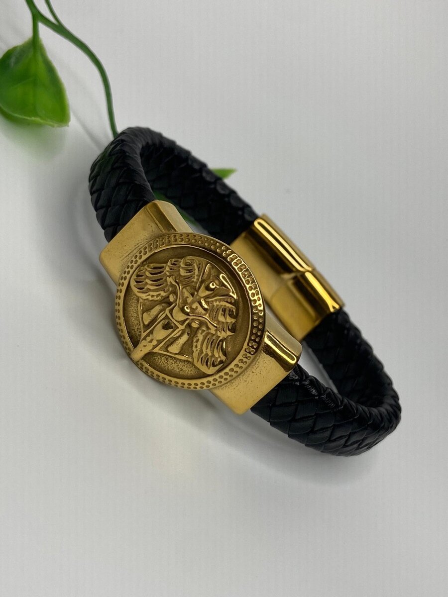 Magnetic Clasp Leather Steel Bracelets