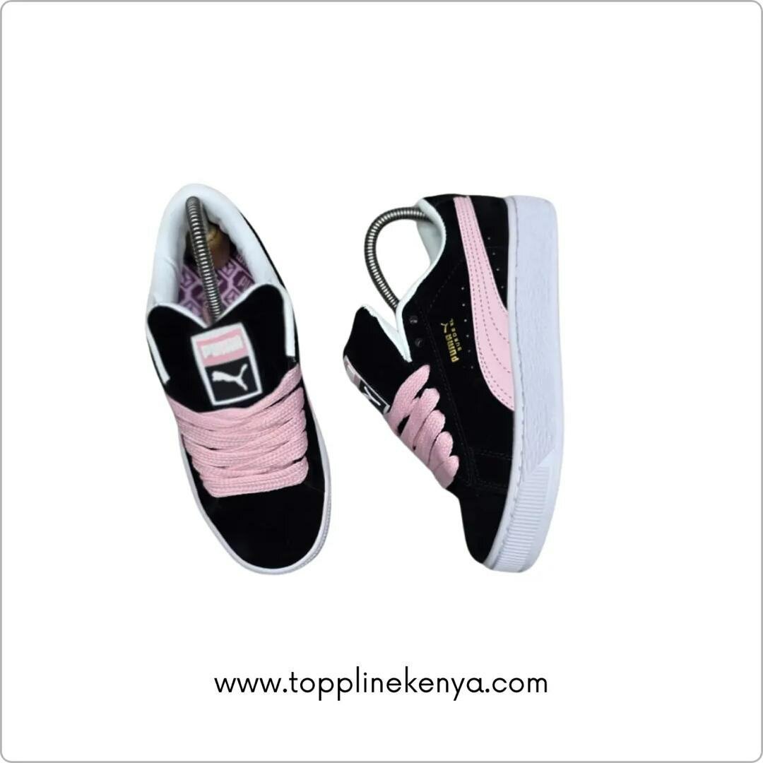Baskets Puma noires et roses