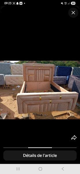 Lit Capitonné en Velours