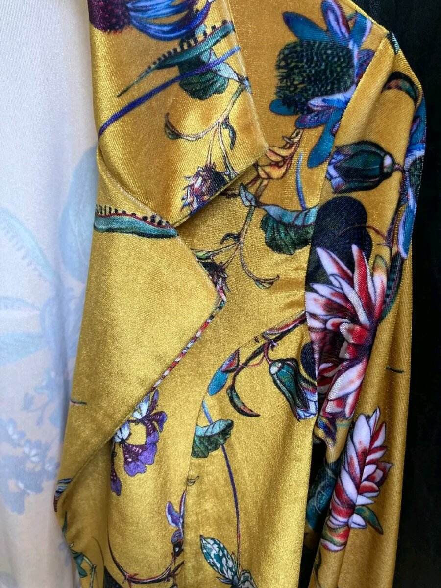 Robe en Velours Fleurie Élégante