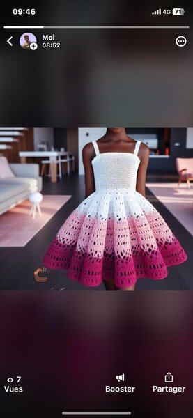 Robe crochet enfant colorée