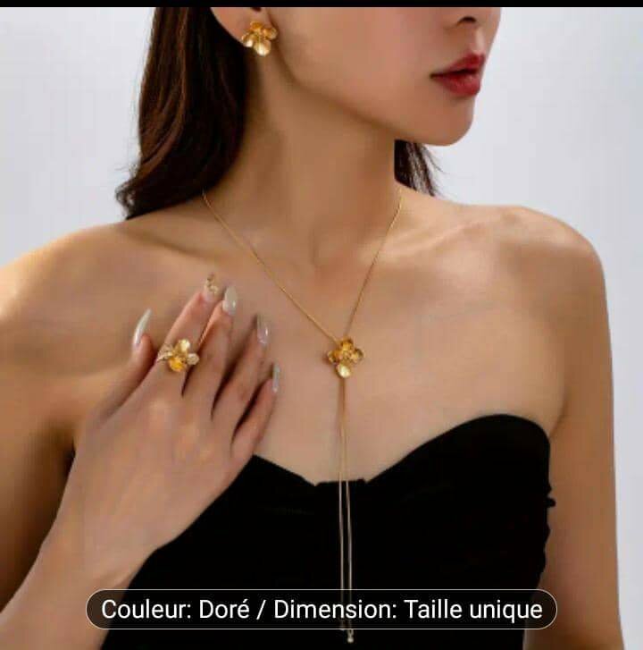 Parure Bijoux Dorée Élégante