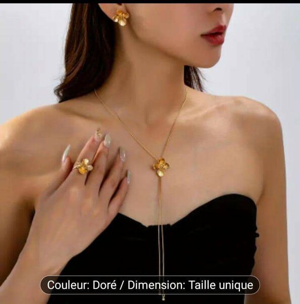 Parure Bijoux Dorée Élégante