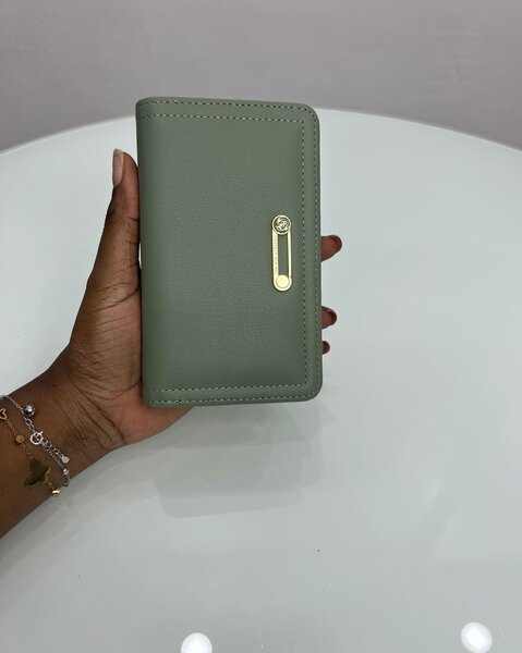 Mini portefeuille en cuir vert