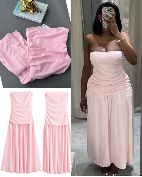 Robe bustier rose élégante