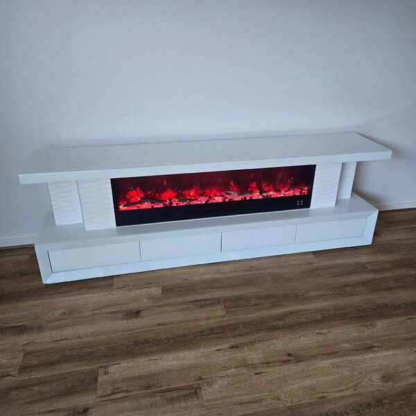 Meuble TV avec cheminé électri