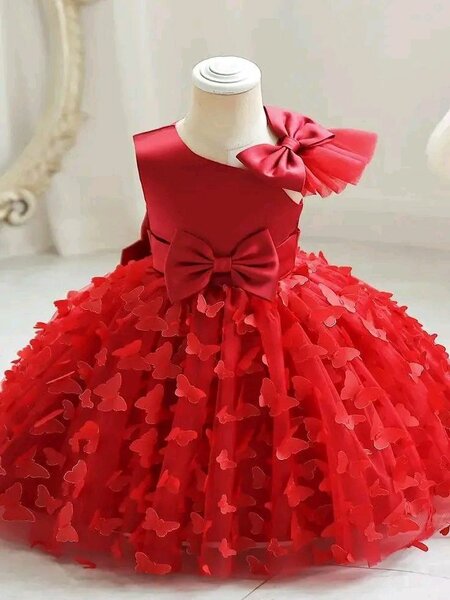 Robe Rouge Enfant Papillon
