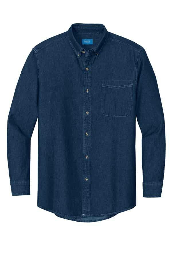 PORT & COMPANY LONG SLEEVE JEANS SHIRT