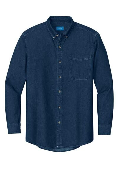 PORT & COMPANY LONG SLEEVE JEANS SHIRT