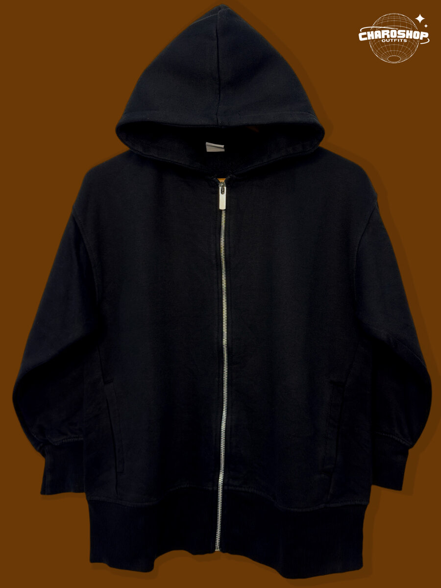 Veste à capuche noire zippée