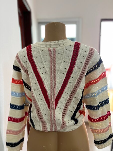 Pull rayé multicolore femme
