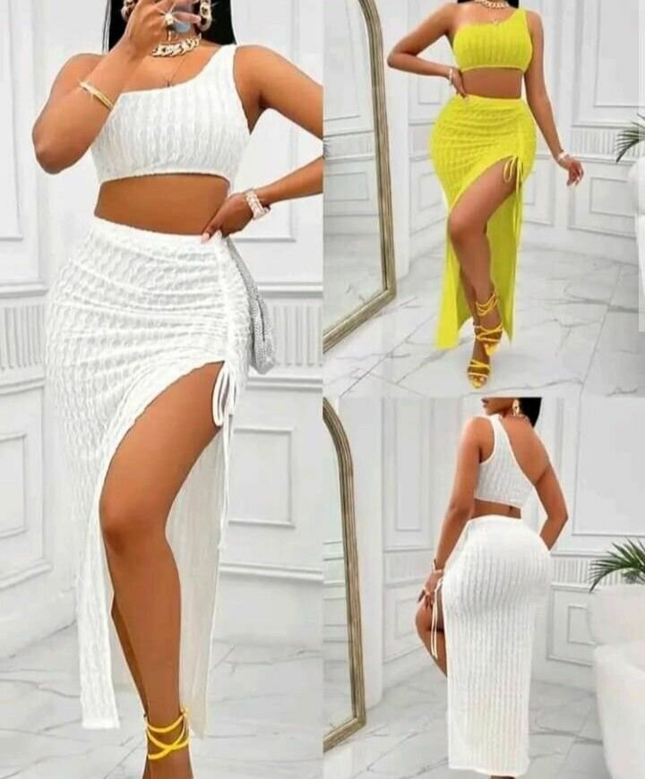 Skirt and crop shoulder