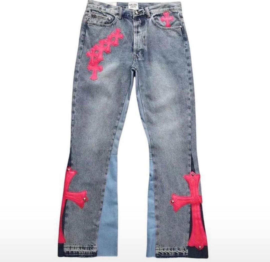 jean cargo patchwork flair