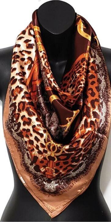 Tiger Print Silk Scarf