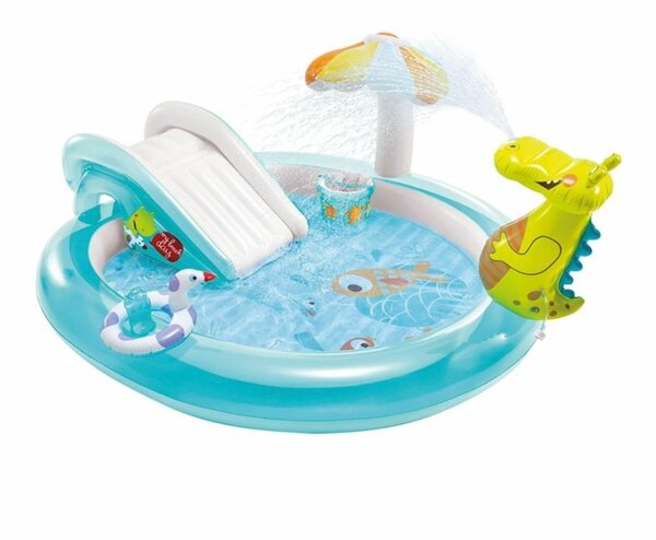 OUTDOOR INFLATABLE GATOR POOL WATER PLAY SWIM CENTER 57165NP