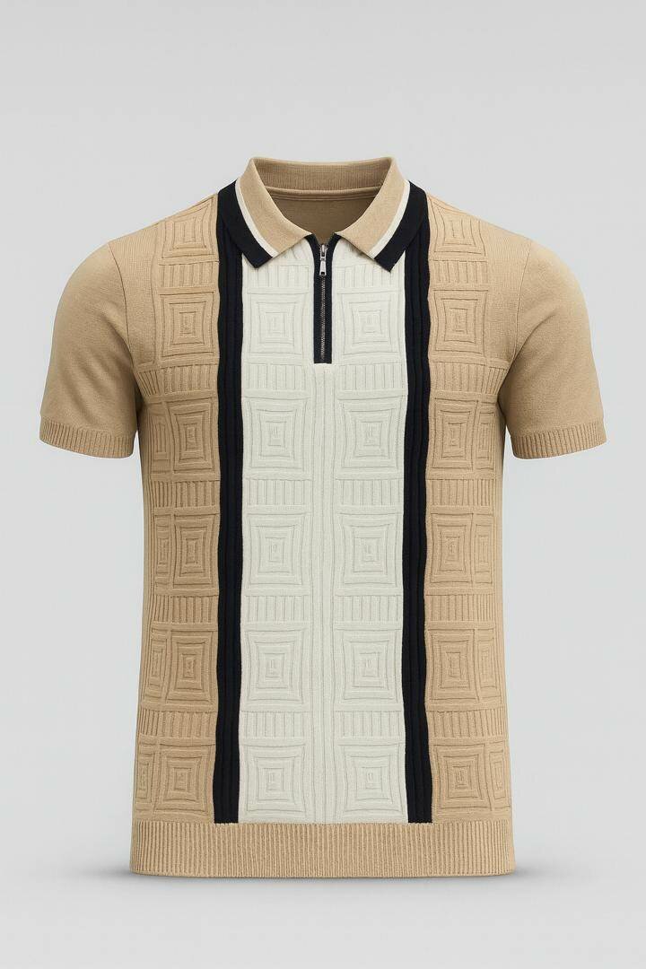 Polo tricot rayé élégant homme