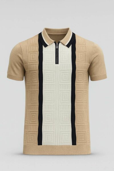 Polo tricot rayé élégant homme